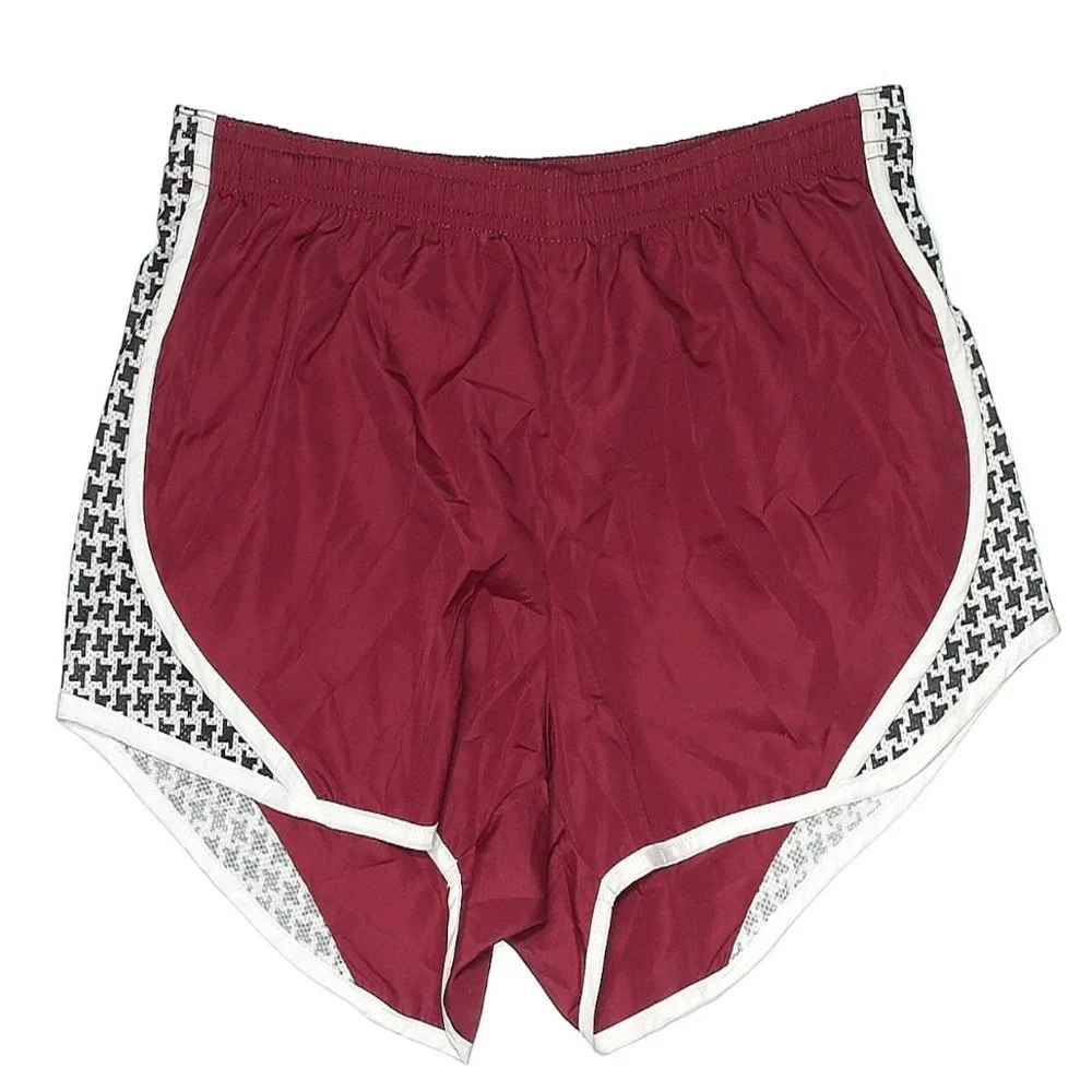 Soffe Burgundy / Maroon Printed Elasticated Waist Athletic Short Size L Lined - Picture 9 of 9